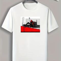 Modern Art Print Men's Comfy T shirt Active Stretch Breathable Tee