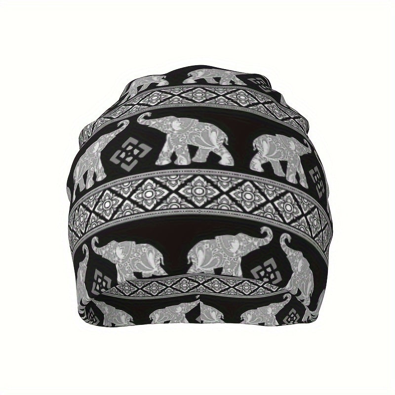 Elephant Pattern Beanie Hats Cap For Men Women Skull Beanies Ski Cap