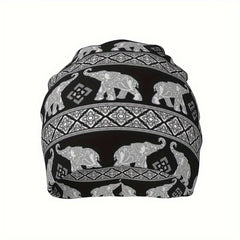 Elephant Pattern Beanie Hats Cap For Men Women Skull Beanies Ski Cap