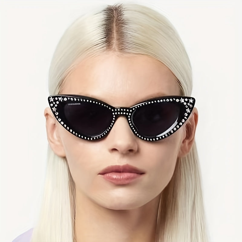 Y2K Cat Eye Sunglasses Rhinestone Decor UV400