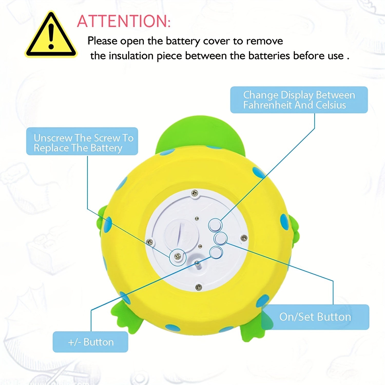 Digital Baby Bath & Room Thermometer Upgraded Sensor Technology