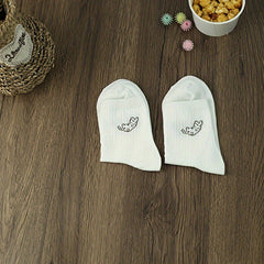 3 Pairs Cartoon Cat Print Socks Comfy & Mid Tube Socks Women's Stockings