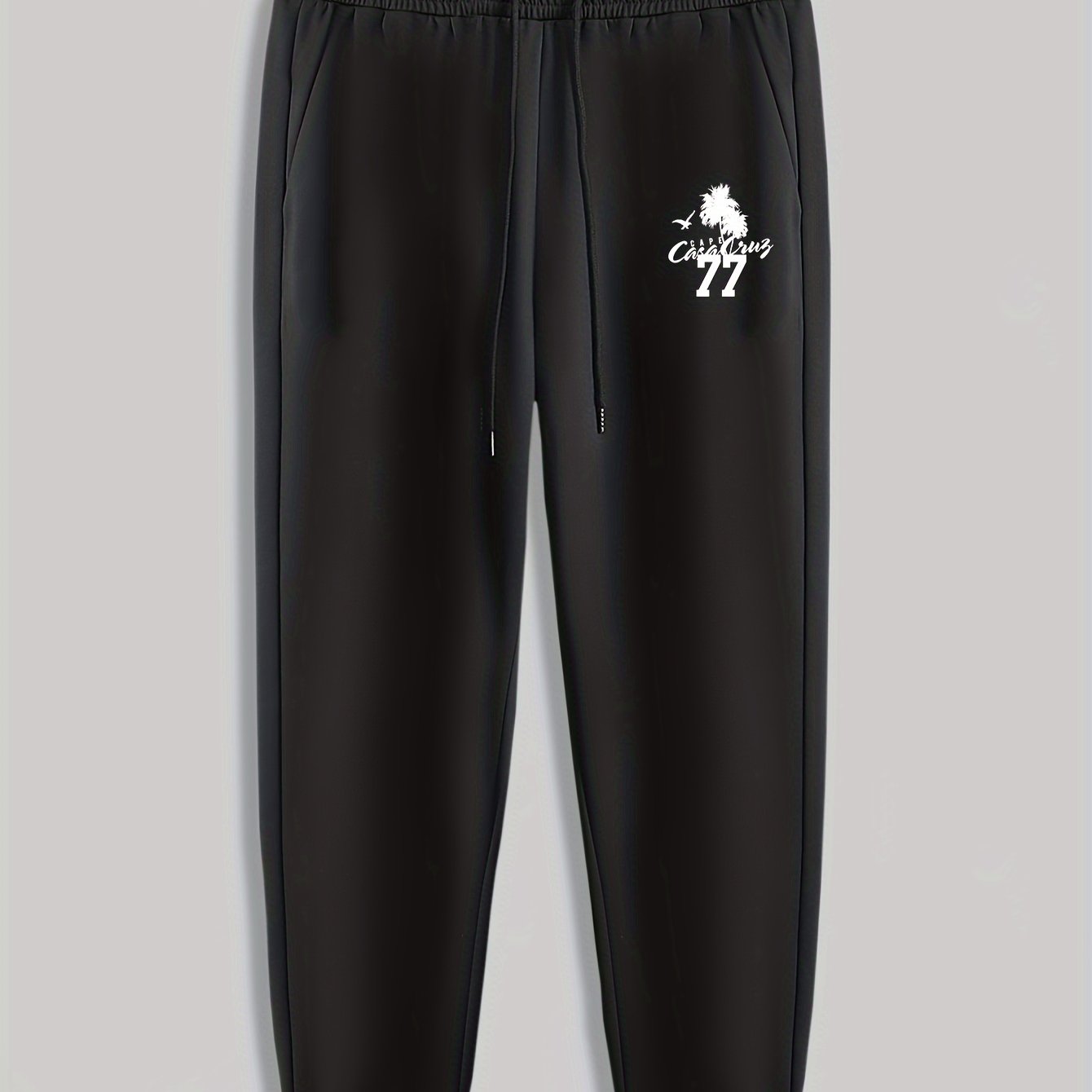 Eagle Number Print Men's Drawstring Sweatpants for Spring Autumn