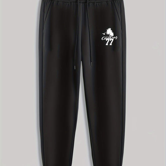 Eagle Number Print Men's Drawstring Sweatpants for Spring Autumn