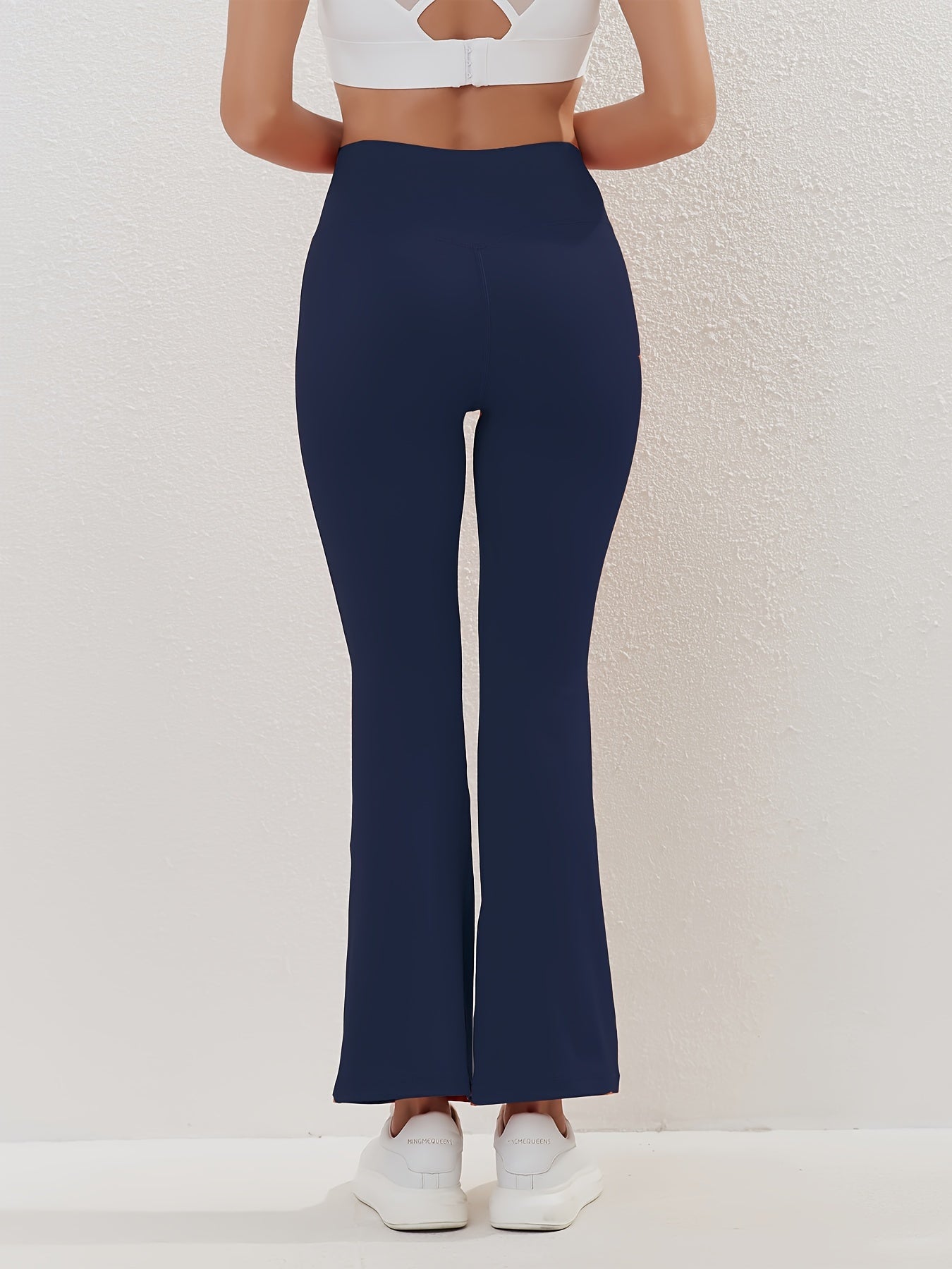 Sports Yoga Flare Leg Pants Solid High Stretch Leggings