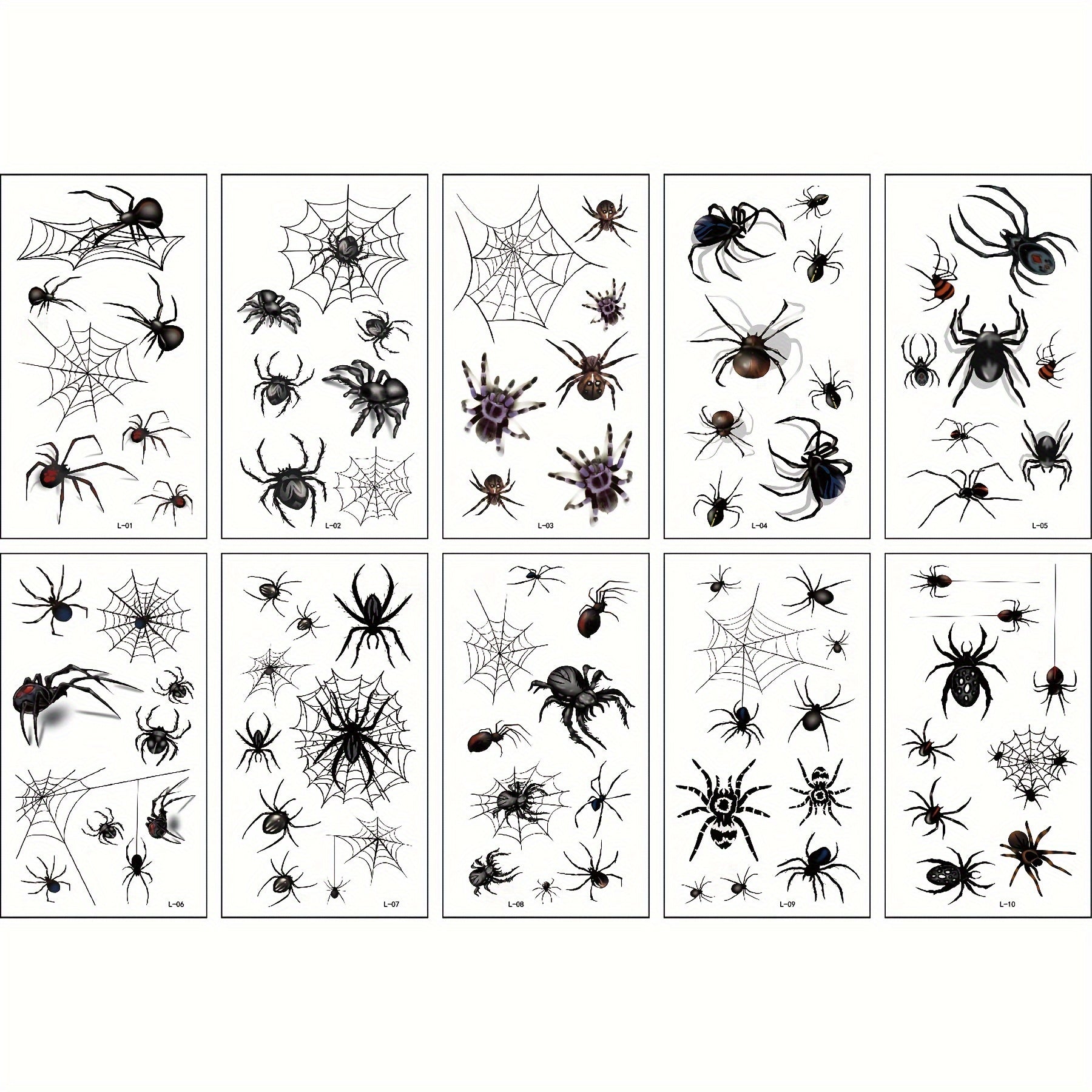 3D Spider Web Stickers - Halloween Spider Tattoo