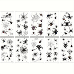3D Spider Web Stickers - Halloween Spider Tattoo