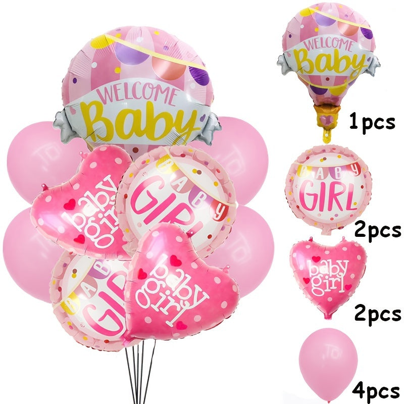 9pcs Gender Reveal Baby Party Balloon Set
