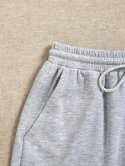 2 Pack Women's Plus Size Casual Shorts with Drawstring and Pockets