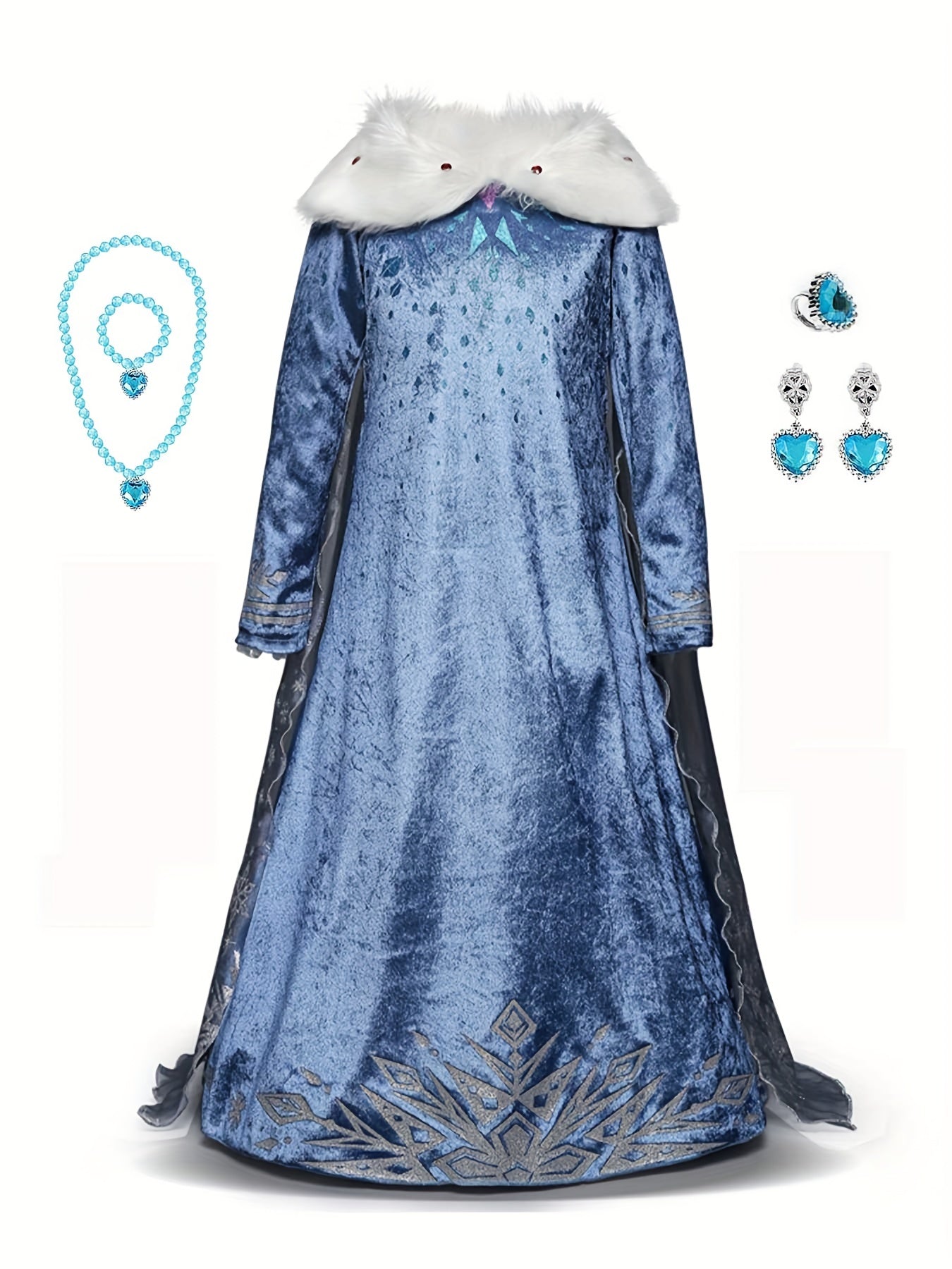 Girl's Fur Collar Princess Dress Snow Queen