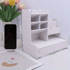 Desktop Pen Holder Storage Drawer Large Capacity