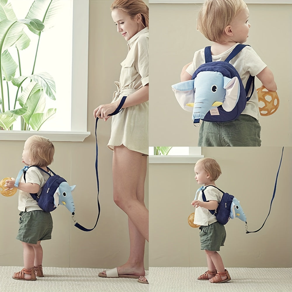 Kids Elephant Backpack with Anti-Loss Wristband Rope for School