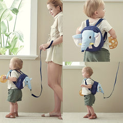 Kids Elephant Backpack with Anti-Loss Wristband Rope for School