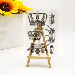 1pc Crown DIY Decorative Painting Tools Silicone Transparent Stamp
