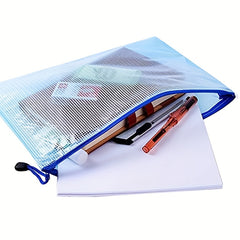 10pcs Mesh Zipper Bag Puzzle Bag For Organizing Storage A5 Size Office Supplies