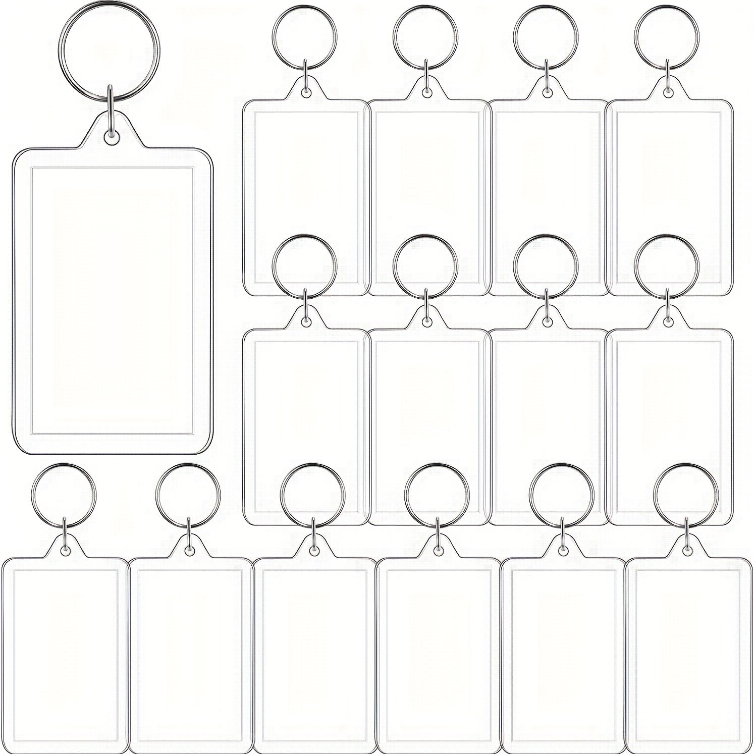 10 PCS Acrylic Photo Frame Keychain Holder DIY Craft
