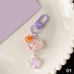 Cartoon Cloud Keychain Pendant for Car Keys Backpacks Wallets