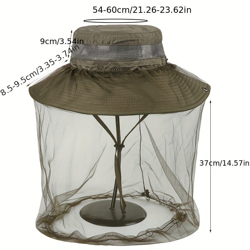 Outdoor Mesh Anti Mosquito Hat Sunscreen Quick Drying Bucket Hat for Men