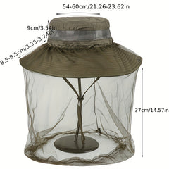 Outdoor Mesh Anti Mosquito Hat Sunscreen Quick Drying Bucket Hat for Men