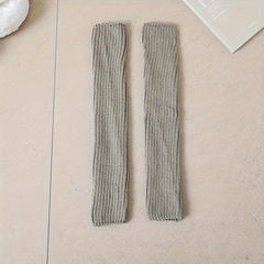 Rib Knit Leg Warmers Knee High Socks Women's Stockings