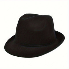 Classic Fedora Cap Rolled Brim Unisex Jazz Hat Casual Felt Hat