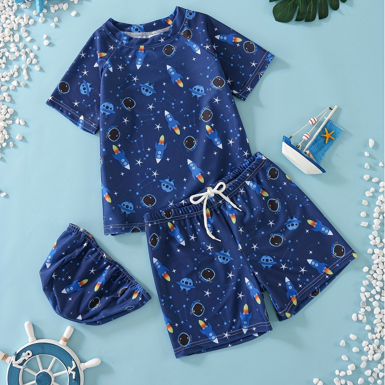 Boys Rocket Swim Suit Set for Beach Vacation