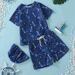 Boys Rocket Swim Suit Set for Beach Vacation