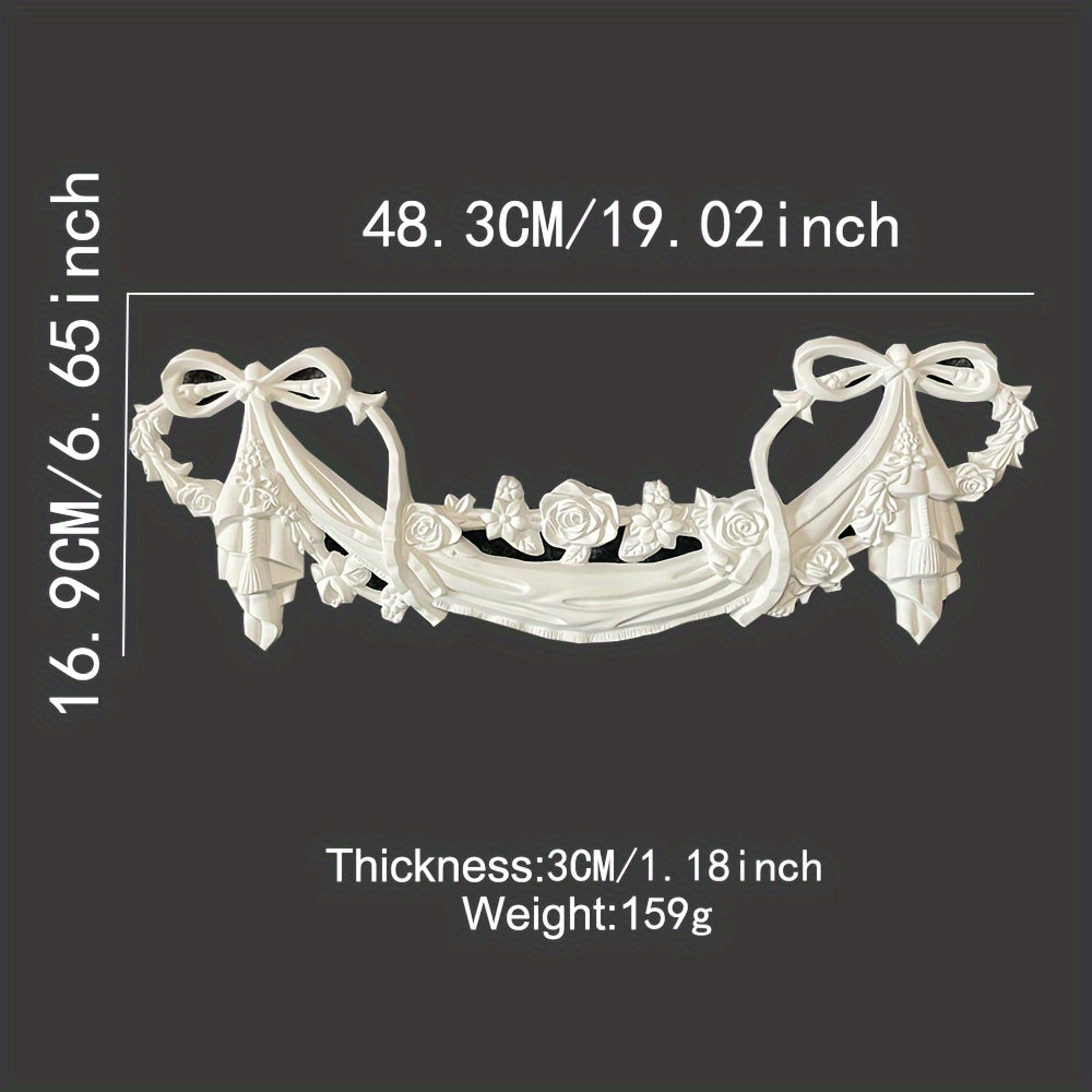 1pc PU Decorative Corner Flower Carved Living Room Ceiling Lamp Panel