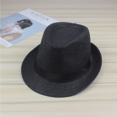 British Style Jazz Fedora Cap Curved Brim Straw Hat Couple Beach Hat