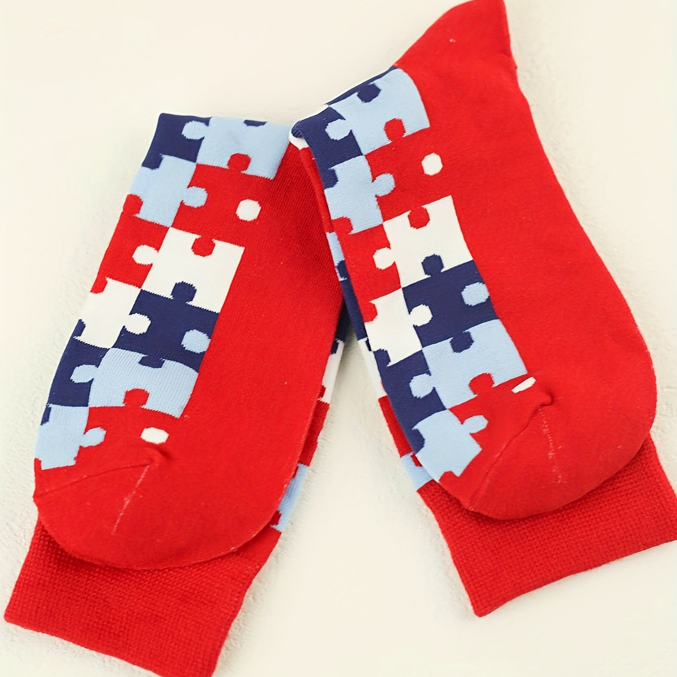 Colorblock Puzzle Socks Women's Mid Tube Stockings
