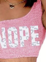 One Shoulder Crop Tank Top & Casual Shorts Set
