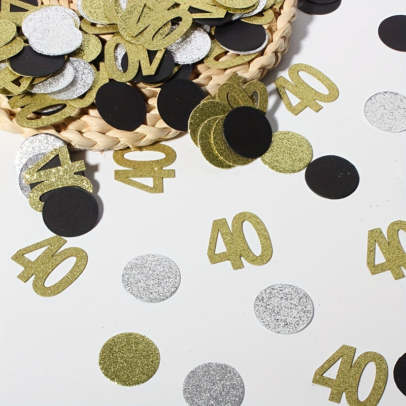 40th Birthday Party Decoration Golden Disc Confetti Table Decor
