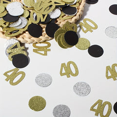 40th Birthday Party Decoration Golden Disc Confetti Table Decor