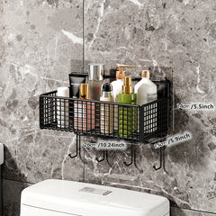 1pc Storage Rack With Hooks For Kitchen Bathroom Bedroom Office