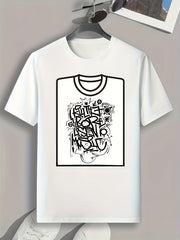Graffiti Pattern Print Men's Sports T-shirt - Gift For Men