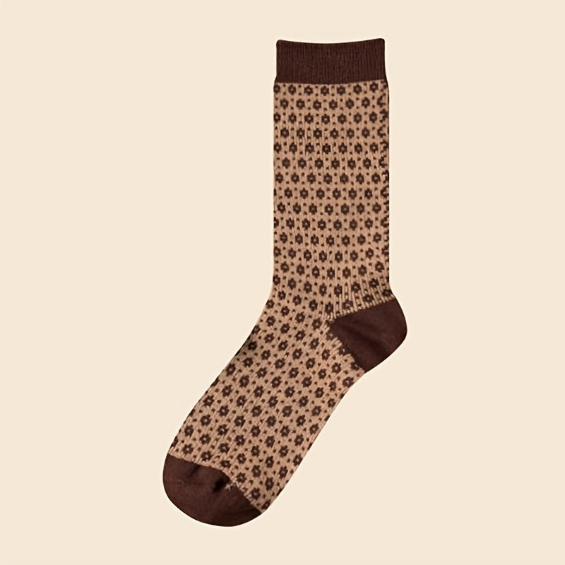 Retro Plaid Mid Tube Socks Pack Women's Stockings