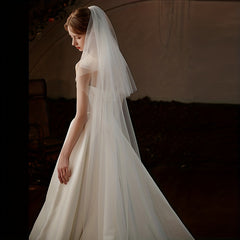 Double Layer Bridal Wedding Head Veil With Comb Long Mesh Veil