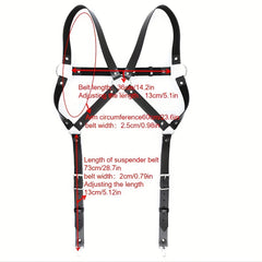 Gothic Style PU Leather Suspenders for Men