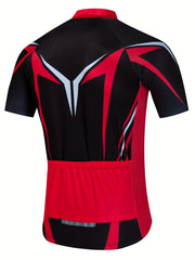 Men's Geometric Print Cycling Jersey Quick Drying Breathable Suit