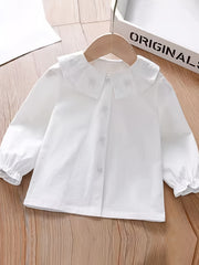 Toddler Girls Uniform Shirt Long Sleeve Blouse Tops