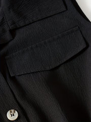 Casual Button Front Jumpsuit Drawstring Waist