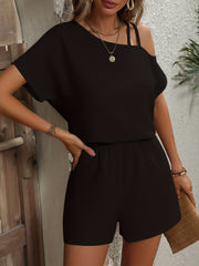Casual Two Piece Set Short Sleeve Tops & Shorts Outfit