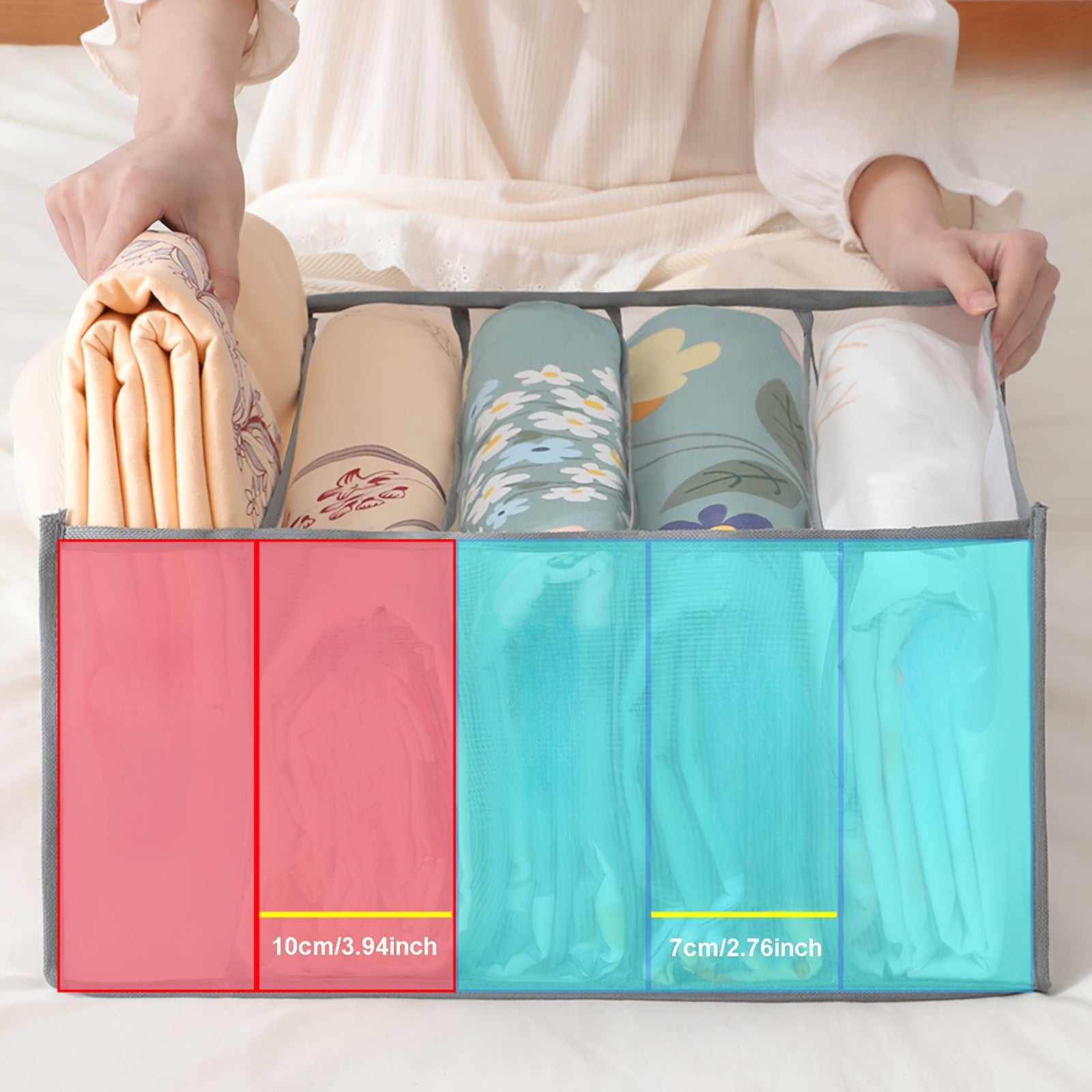 Fabric Storage Box for Clothes Quilts Linens Dustproof Organizer