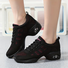 Women's Air Cushion Jazz Dance Shoes Mesh Lace Up Sneakers
