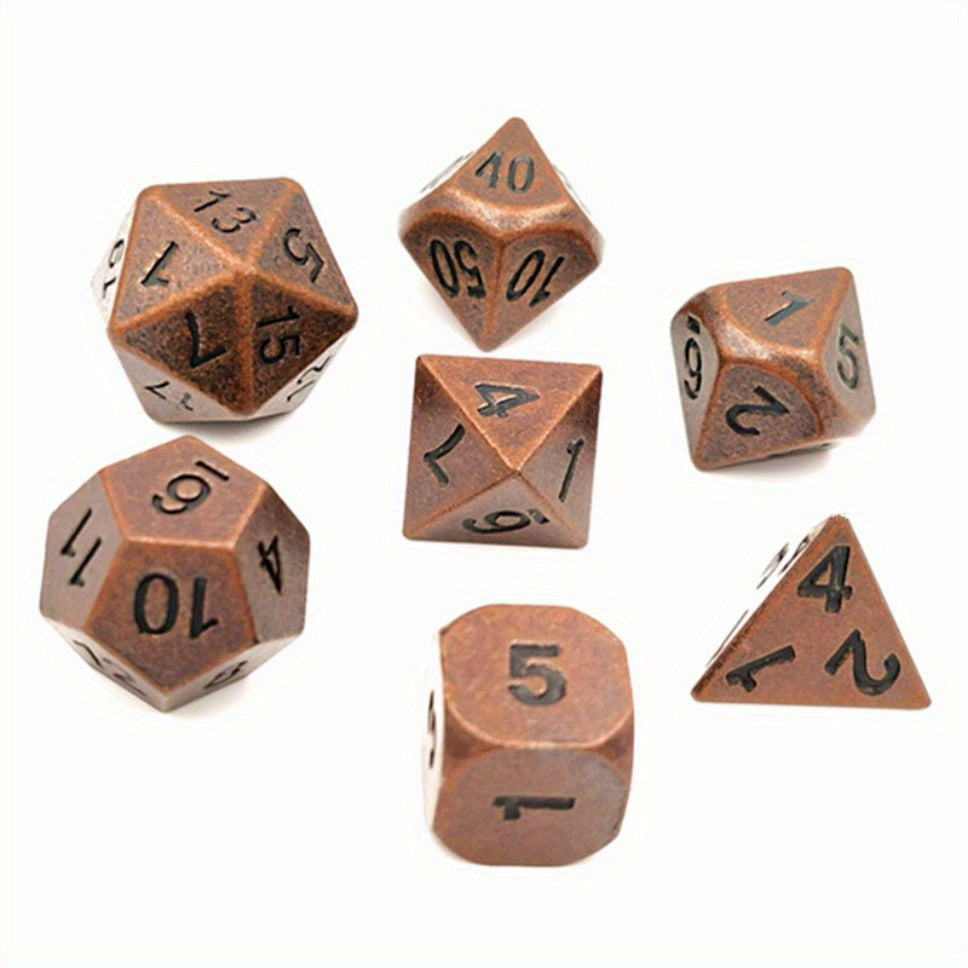 7pcs Zinc Alloy Polyhedral Dice Set for Gaming