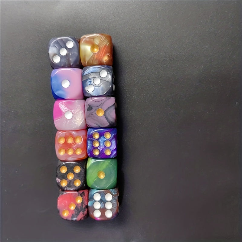 12 Pc Set of 16mm 2 Dice Puzzle Game Dot Acrylic High Dice Fun Game