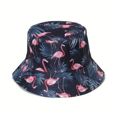 Animal Print Bucket Hat Lightweight Sunscreen Fish Tiger Flamingo Shark Dinosaur