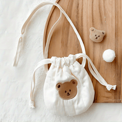 Animal Embroidery Drawstrings Bag Storage Crossbody Coin Purse Wallet