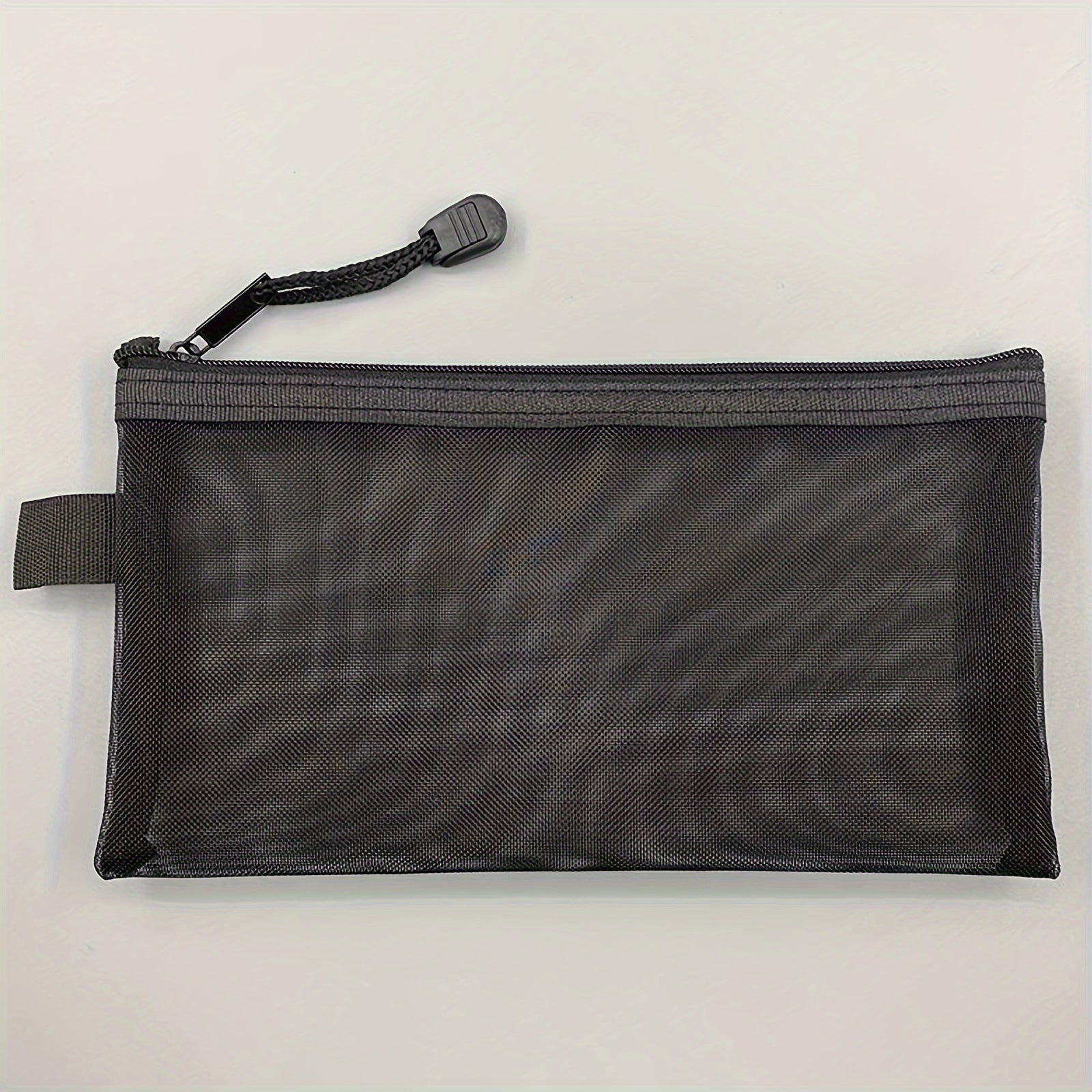 Transparent Pen Bag Mesh Storage School Exam Stationery Box Pencil Bag