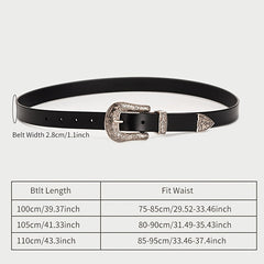 Women's Leather Belt Cowboy Cowgirl Decor Belt For Suit Jeans